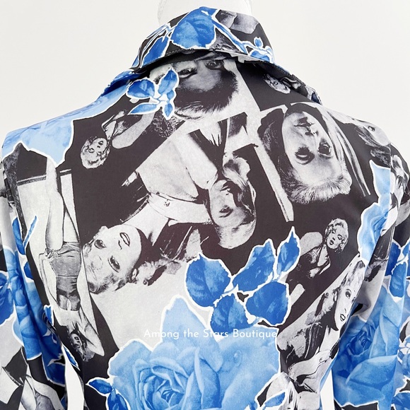 Super Rare 90s Vintage Retro Print Button Down ASO Phoebe Buffay in Friends - Picture 11 of 11